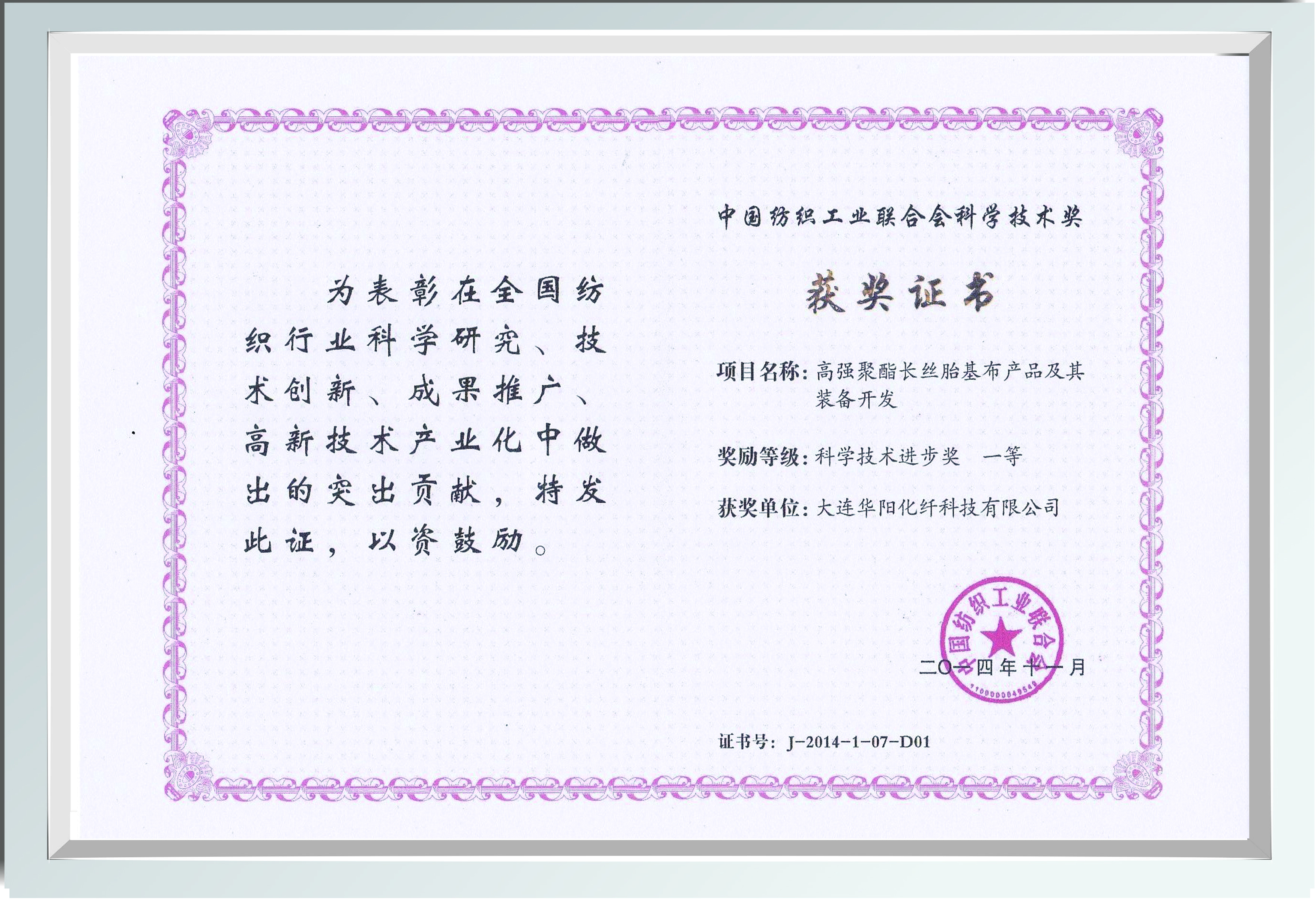 科学技术进步一等奖